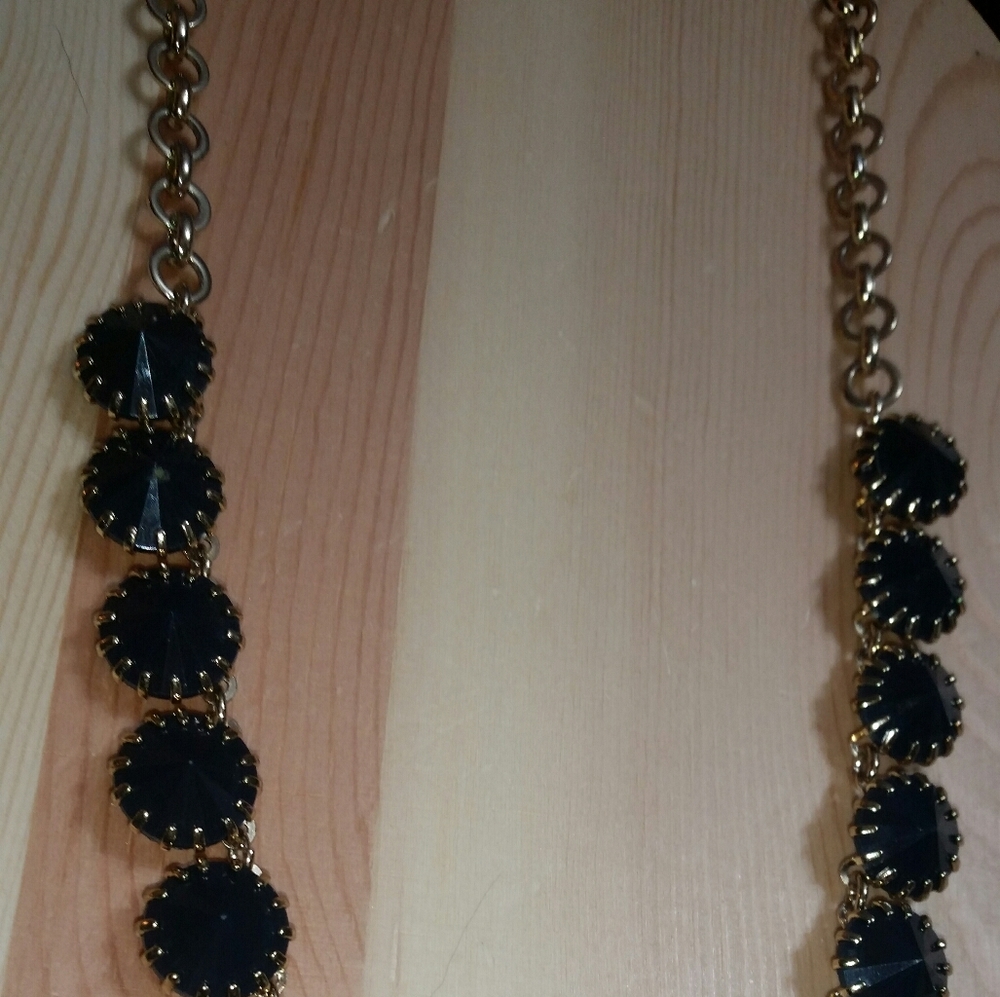J. Crew Gold/Midnight Blue 'Venus Flytrap' Necklac - Picture 2 of 8